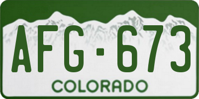 CO license plate AFG673