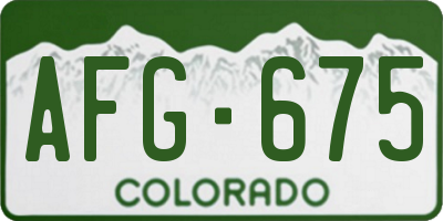 CO license plate AFG675