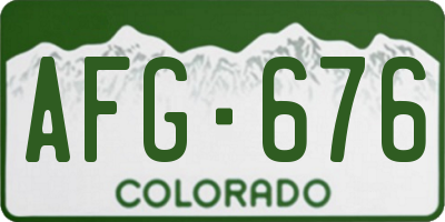 CO license plate AFG676