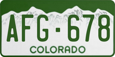 CO license plate AFG678