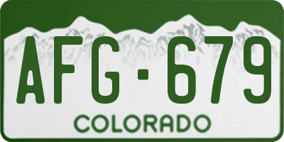 CO license plate AFG679