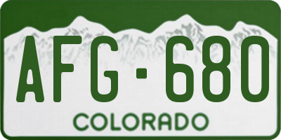 CO license plate AFG680