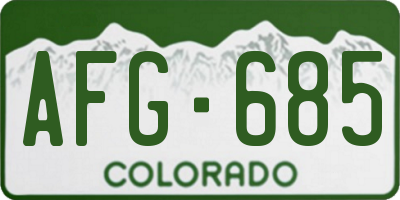 CO license plate AFG685