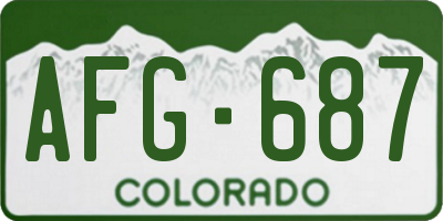 CO license plate AFG687