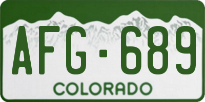 CO license plate AFG689