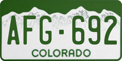 CO license plate AFG692