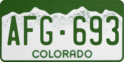 CO license plate AFG693
