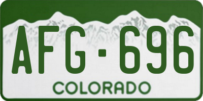 CO license plate AFG696