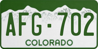 CO license plate AFG702