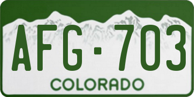 CO license plate AFG703