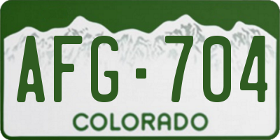 CO license plate AFG704