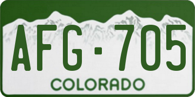 CO license plate AFG705