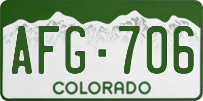 CO license plate AFG706