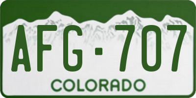 CO license plate AFG707