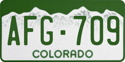CO license plate AFG709