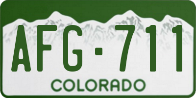 CO license plate AFG711