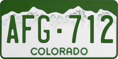 CO license plate AFG712
