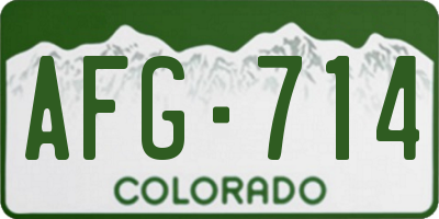 CO license plate AFG714