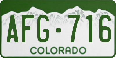 CO license plate AFG716