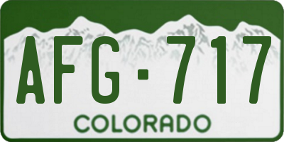 CO license plate AFG717