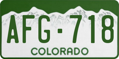 CO license plate AFG718