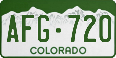 CO license plate AFG720