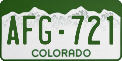 CO license plate AFG721