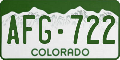 CO license plate AFG722