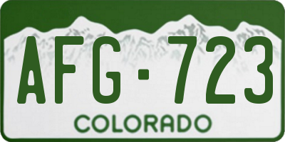 CO license plate AFG723