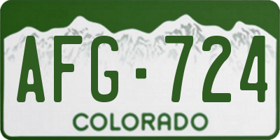 CO license plate AFG724