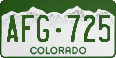 CO license plate AFG725