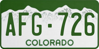 CO license plate AFG726