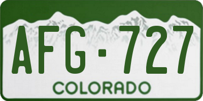 CO license plate AFG727