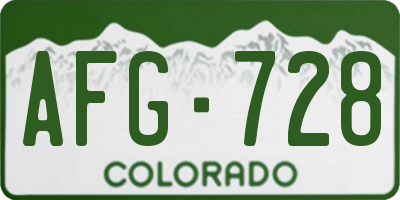 CO license plate AFG728