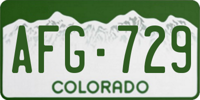 CO license plate AFG729