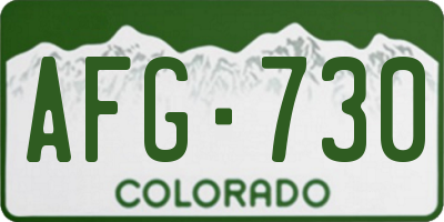 CO license plate AFG730