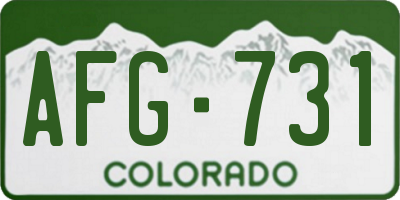 CO license plate AFG731