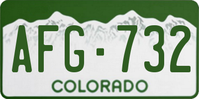 CO license plate AFG732