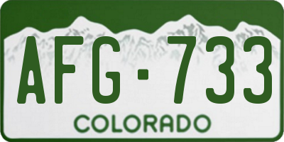CO license plate AFG733