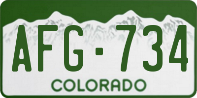 CO license plate AFG734