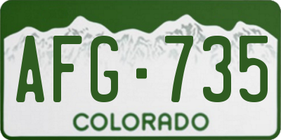 CO license plate AFG735