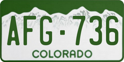 CO license plate AFG736
