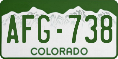 CO license plate AFG738