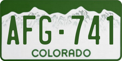 CO license plate AFG741