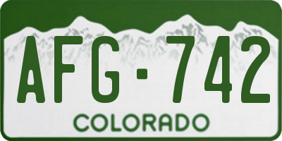 CO license plate AFG742