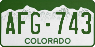 CO license plate AFG743