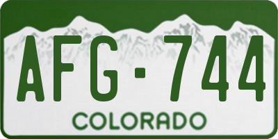 CO license plate AFG744