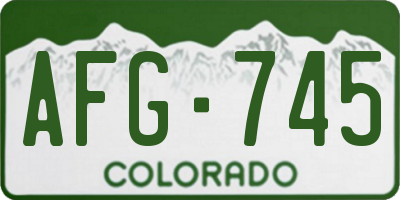 CO license plate AFG745