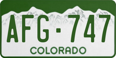CO license plate AFG747