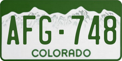 CO license plate AFG748